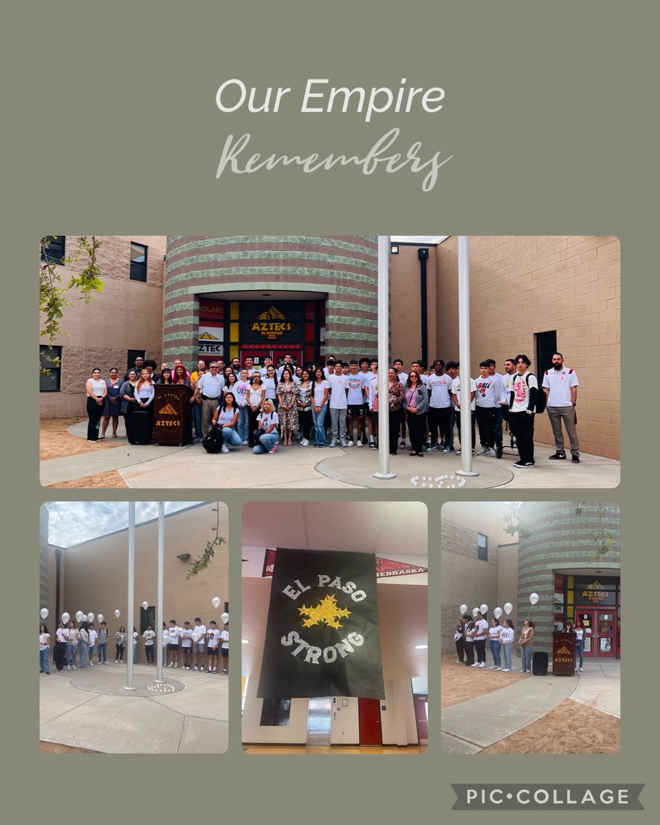We gathered today to honor the lives of those lost on August 3, 2019. May we continue to walk in light and love demonstrating the true community we have in the 915. We are #OneEmpire We are #ElPasoStrong 🙌🏼♥️🖤💛🫶🏼 ⁦<a href="/ELDOStuCo/">EDHS Student Council</a>⁩