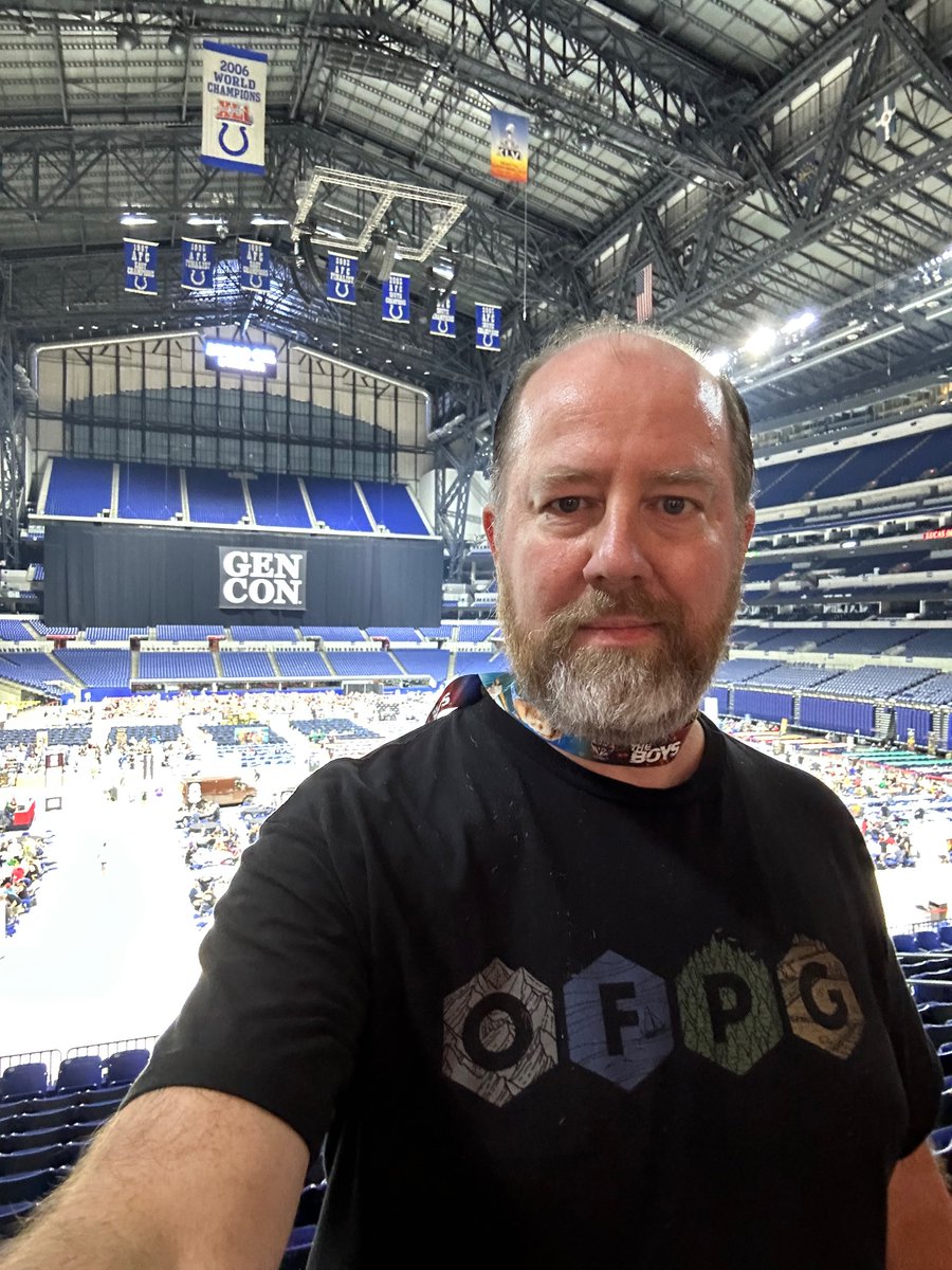 MKellyISU's tweet photo. @ourfamplaygames Representing at Gen Con day 1! https://t.co/v2VN03K7yY