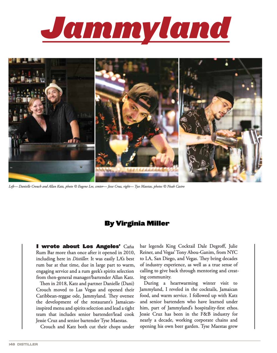 ThePerfectSpot's tweet image. ADI's @distilling conference swiftly approaches in Las Vegas. As a good couple thousand in the #craftdistilling industry descend, my interview with a fave Vegas bar AND eateriesfor rum &amp;amp; Jamaican food, @allanvkatz' @jammylandlv...

in Distiller magazine:
rb.gy/nmilb