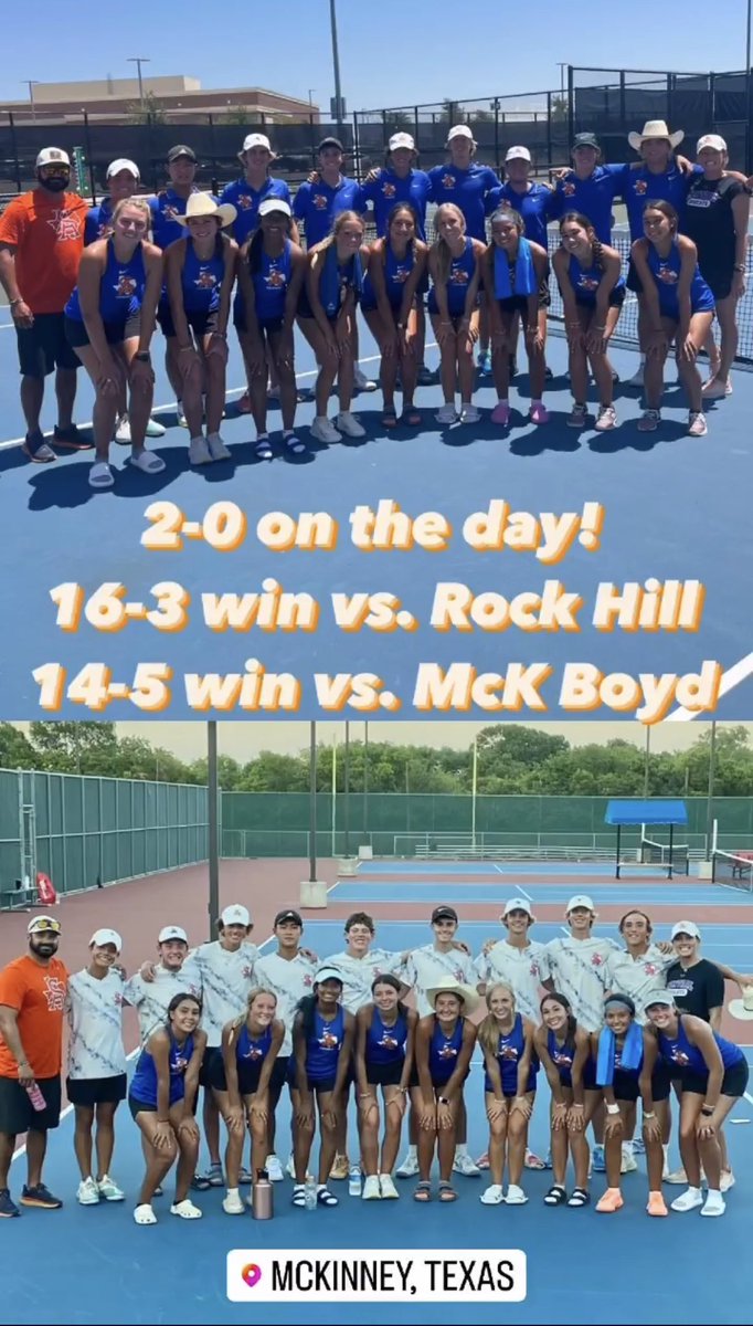 Central_Tennis_'s tweet photo. Central Tennis is starting off the year 2-0!!! Great team
Wins over Prosper Rock Hill HS &amp; McKinney Boyd HS!!! Peep the “Clinch Cowboy Hat”! Hannah Hartin &amp; Leah Ruppert were our match clinchers! Day 2 tomorrow! #Sic’em #STAC #ClinchCowboyHat 🎾🧡💯🔥
@SAISD_Athletics https://t.co/kWD6ddGvOL