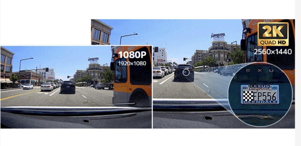 Records the surroundings with about four times the clarity of HD video 💿 
Ideal not only for capturing crucial evidence footage but also for preserving memories of road trips ✌️
Moreover, the 2K resolution video can be utilized as high-quality material for playback💡
