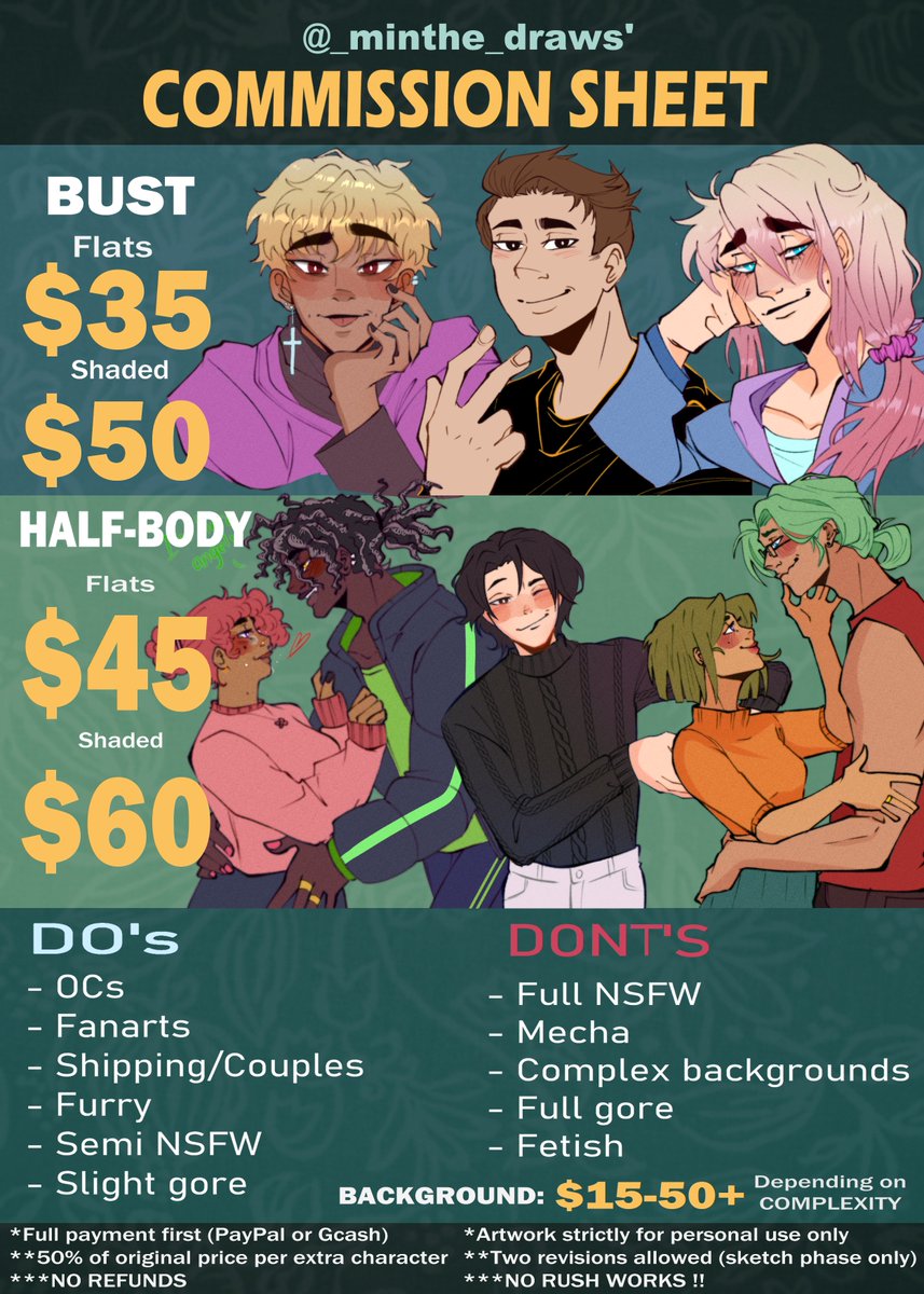 Opening two emergency slots to pay for medical bills 😭😷 Bust and Half-body only !! Dm for slots 💓
