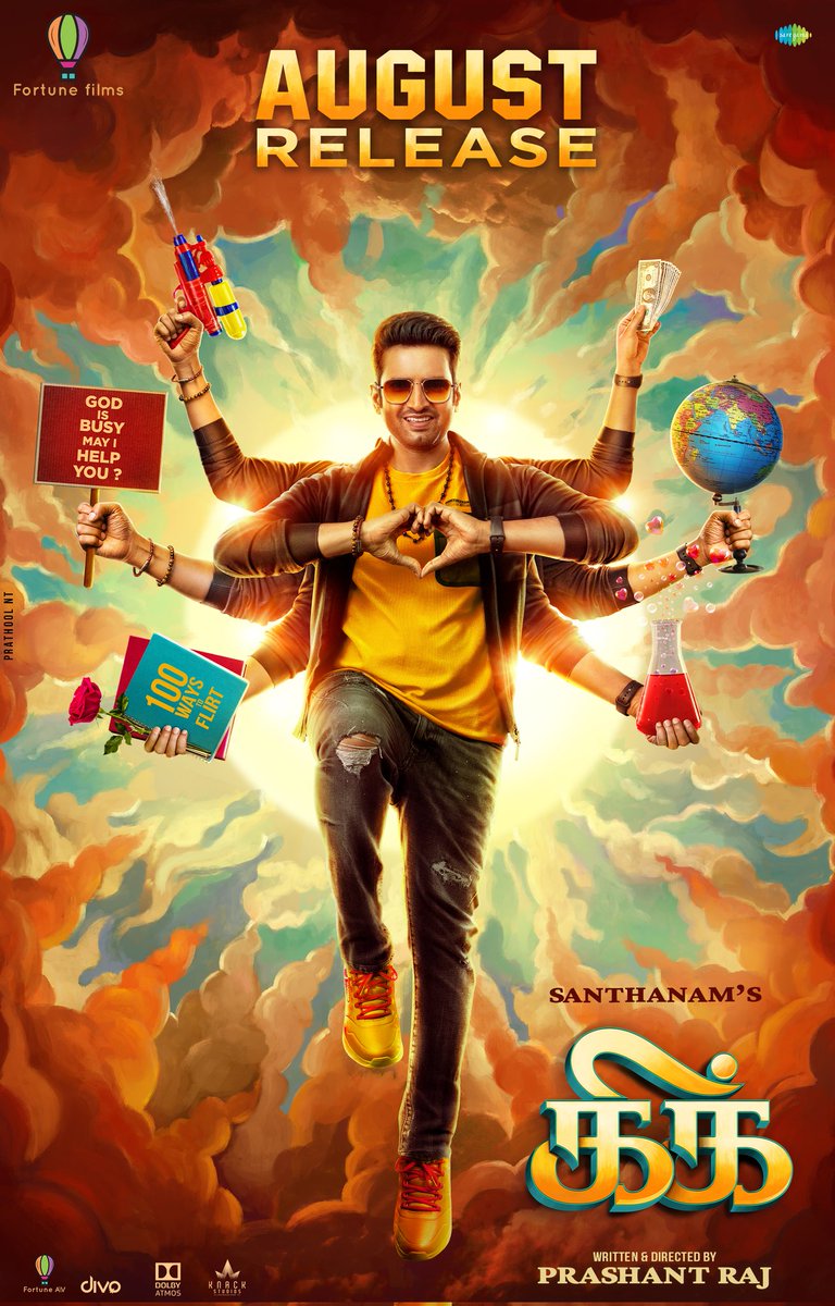 ObsoletePsych's tweet photo. #KICK 🤞 in theatres this August. Gear up for a fun ride with the one and only @iamsanthanam 😀 Laugh-riot guaranteed 😁
@iamprashantraj @TanyaHope_offl @ArjunJanyaMusic @iamnaveenraaj #FortuneFilms @johnsoncinepro @saregamasouth #கிக் #SantasKick #ActionComedy #KollywoodCinema https://t.co/F12E7h2a0d