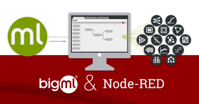 bigmlcom's tweet photo. Bring the power of #MachineLearning to the #InternetofThings with the BigML Node-RED Integration! https://t.co/vh3RB8ODiS… Easily integrate the #BigML platform into #NodeRED and make your #IoT devices learn from their environment #MLworkflows #MLapps #MLplatform #NoCode https://t.co/Rjzu31mxWK
