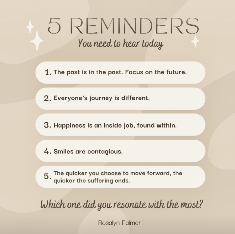 In the rat race of hustle culture, chasing our dreams and remaining productive- it is very easy to lose yourself. Remind yourself every day that YOU are more important than anything else and that YOU matter!

Here are 5 more reminders that you need today: 
 #LifeLessons