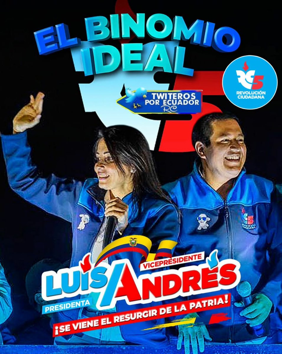 tuiterosManabi1's tweet image. El binomio de la esperanza, @LuisaGonzalezEc y @ecuarauz #ElPoderRegresaAlPueblo

#LuisaGonzalez #LuisaPresidenta #UNASOLAVuelta #LuisAyAndrés #TuiterosConLuisa #TuiterosActivos

@MashiRafael @RC5Oficial