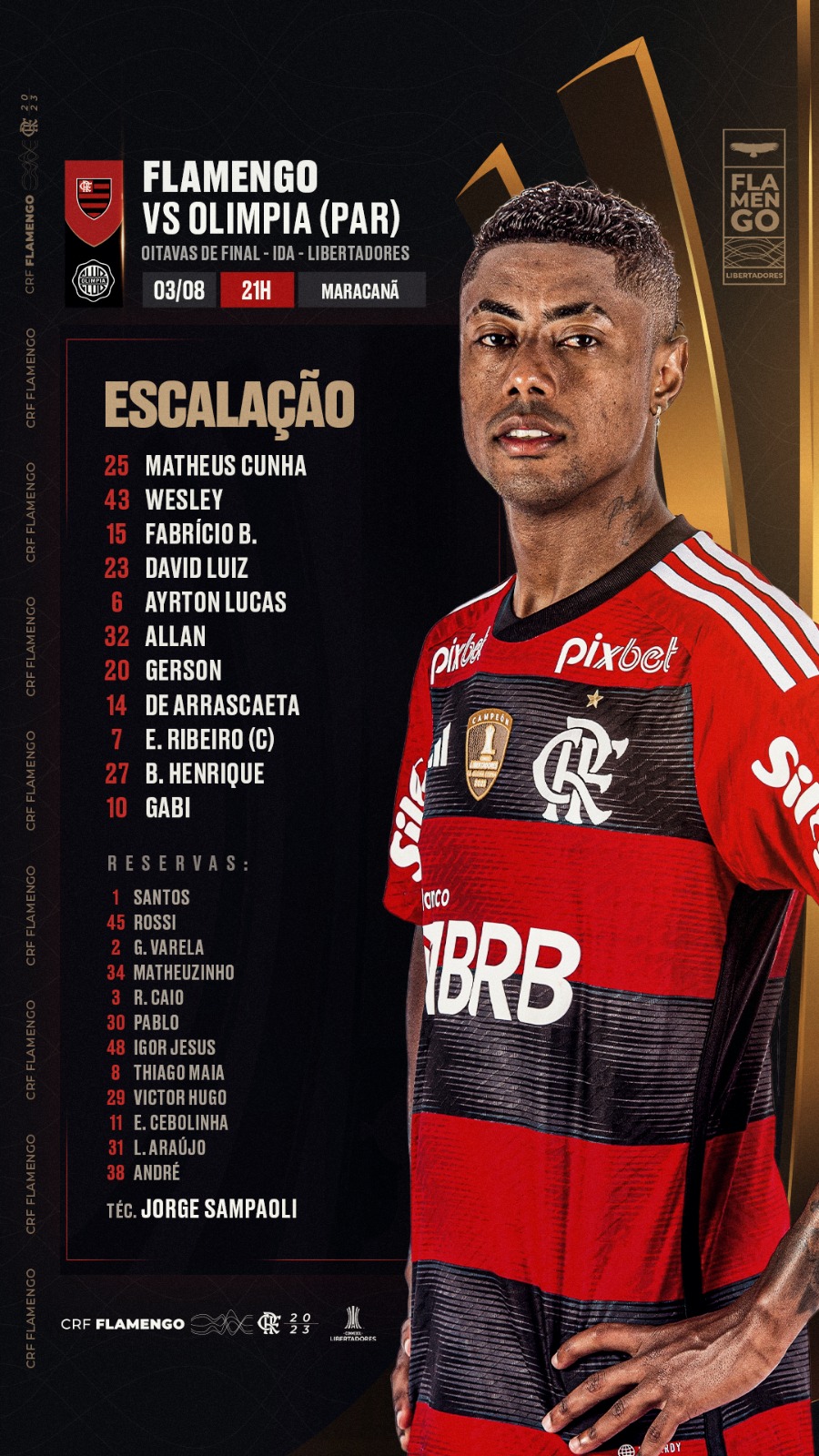 Jogo do Flamengo hoje - Olimpia x Flamengo - Coluna do Fla