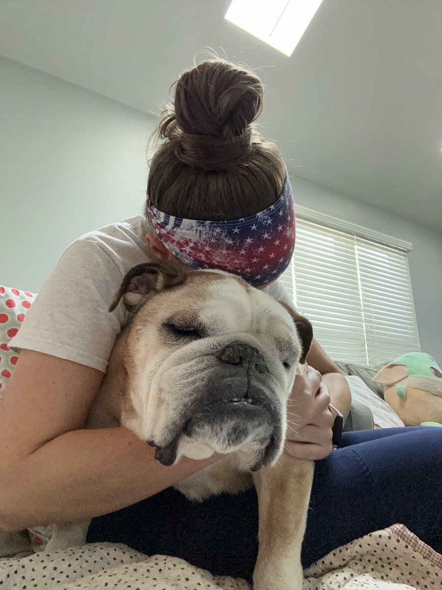 Friends, I bring you my final post 💔🌈 I had a wonderful 13.5 years. Bulldog twitter has been an amazing community. I’m happy at the Rainbow Bridge now with so many past furrends and I’ll wait here for my humans someday.  Until then… all my love, Sophie xoxo