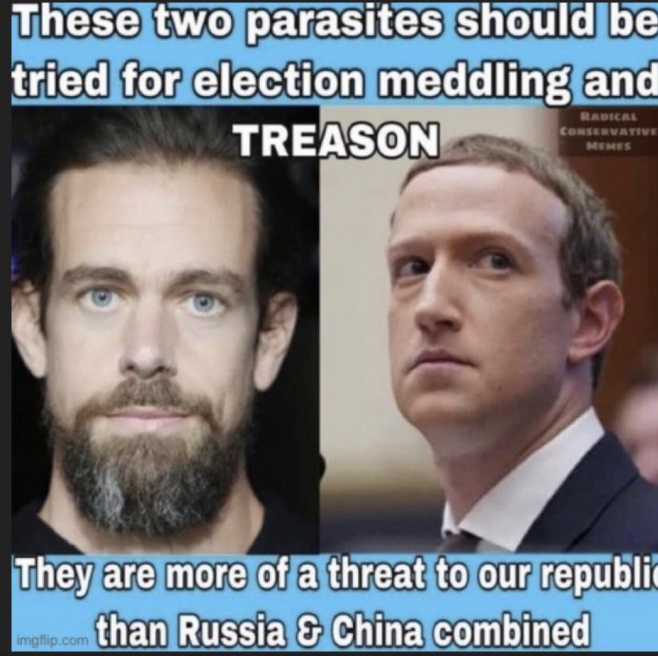 The efforts of these two to suppress free speech had as much to do with tilting the 2020 election as all the 3 am, November 4th ballot shenanigans!