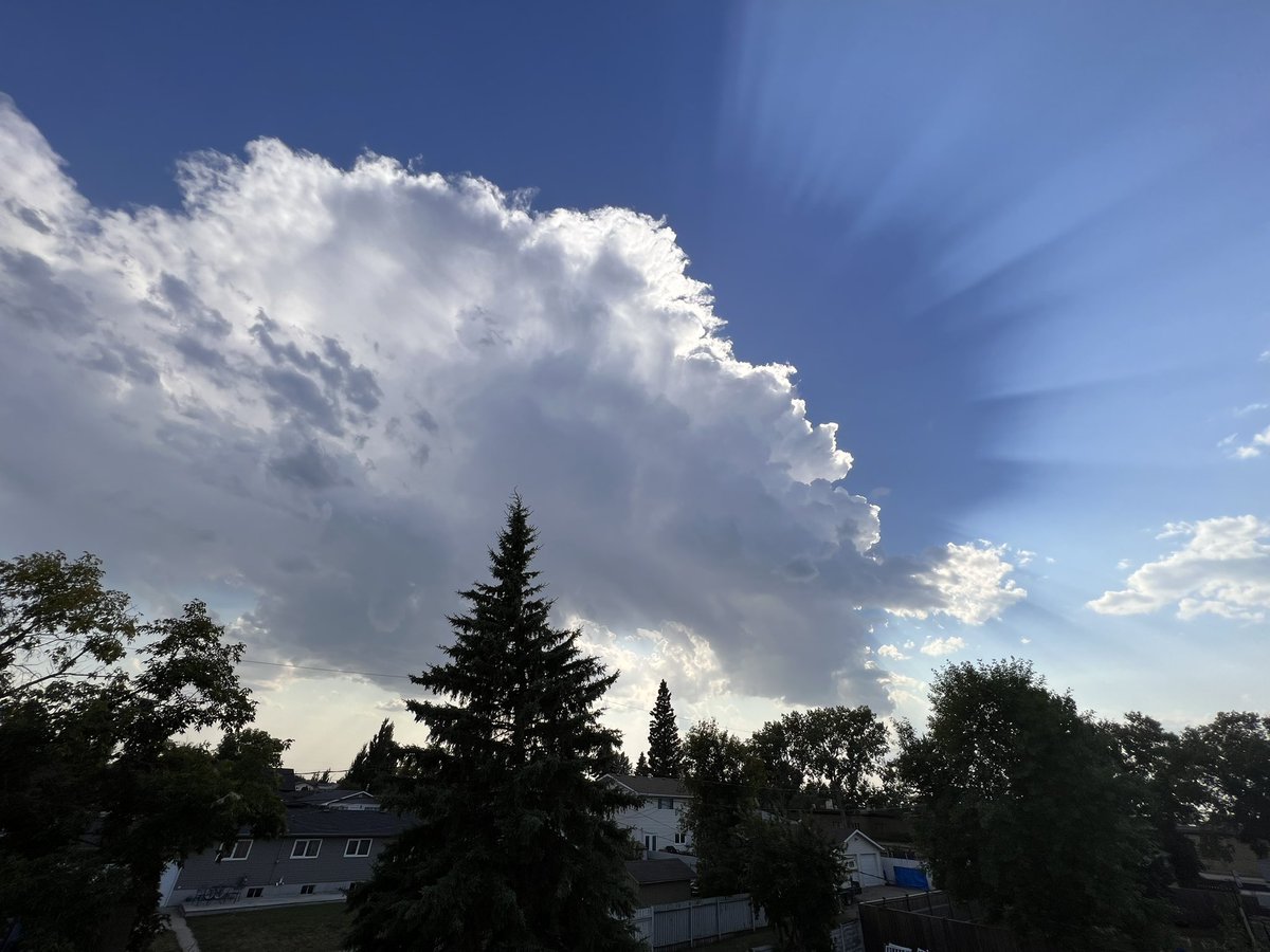 Shadow and Sunbeams through the clouds in Hague Sk.  #skstorm #livingskies