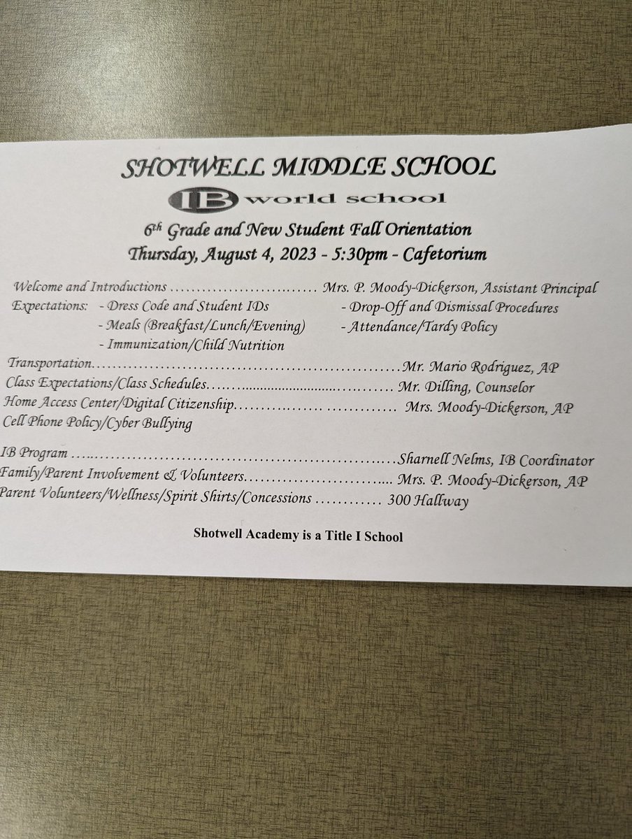 ShotwellMS_AISD's tweet image. It's a full house at The 'Well for Fall Orientation #OneVisionOneVoice @DeniseWin17 @PDMoody1 @MrJNickerson