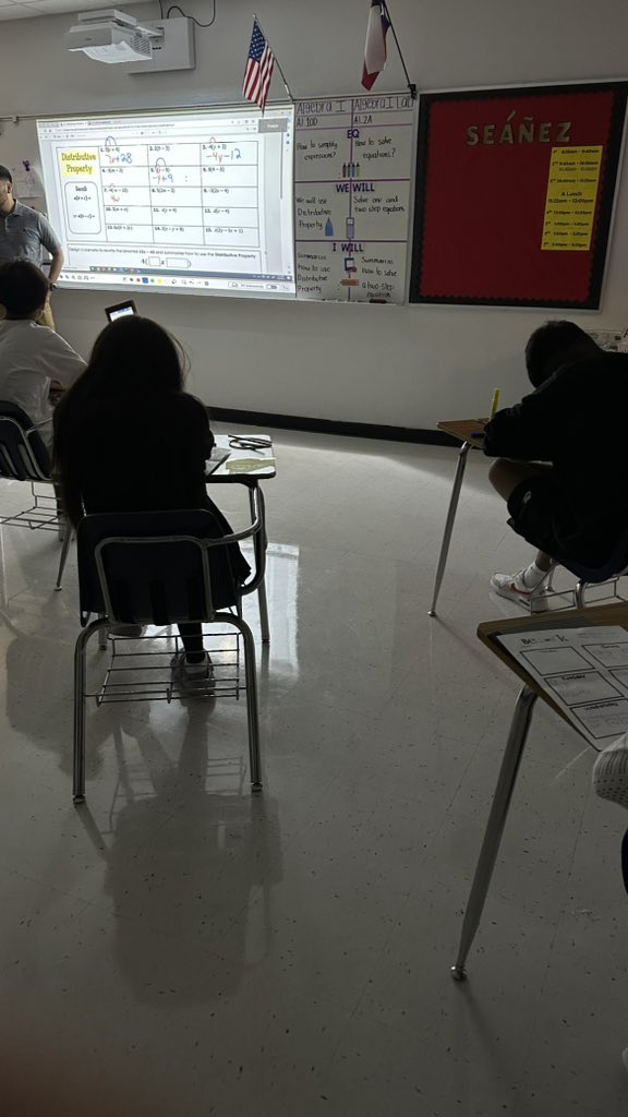 mseanez_EDHS's tweet photo. Algebra I scholars rewriting polynomial expressions using the distributive property
#bellringer #notetaking #colorcoding #individualpractice #exitticket #costaslevel3
@LCompean_EDHS @klujan_EDHS @CoachRamirez__ @osaucedo_edhs @NoahVanderzwan @TICalculators https://t.co/pjHe0oGhrG