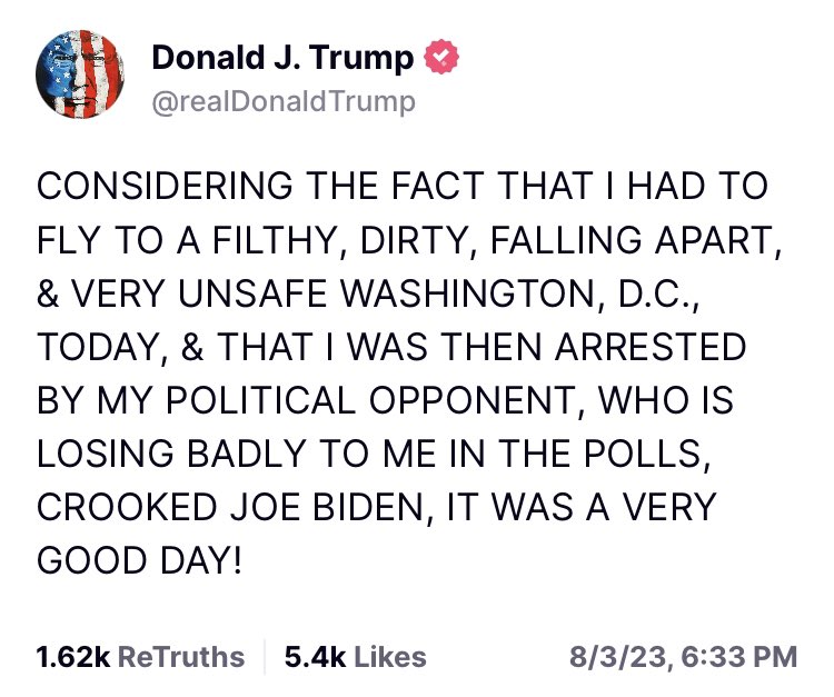 alx's tweet photo. Donald Trump on Truth Social https://t.co/1Ztr264MnV