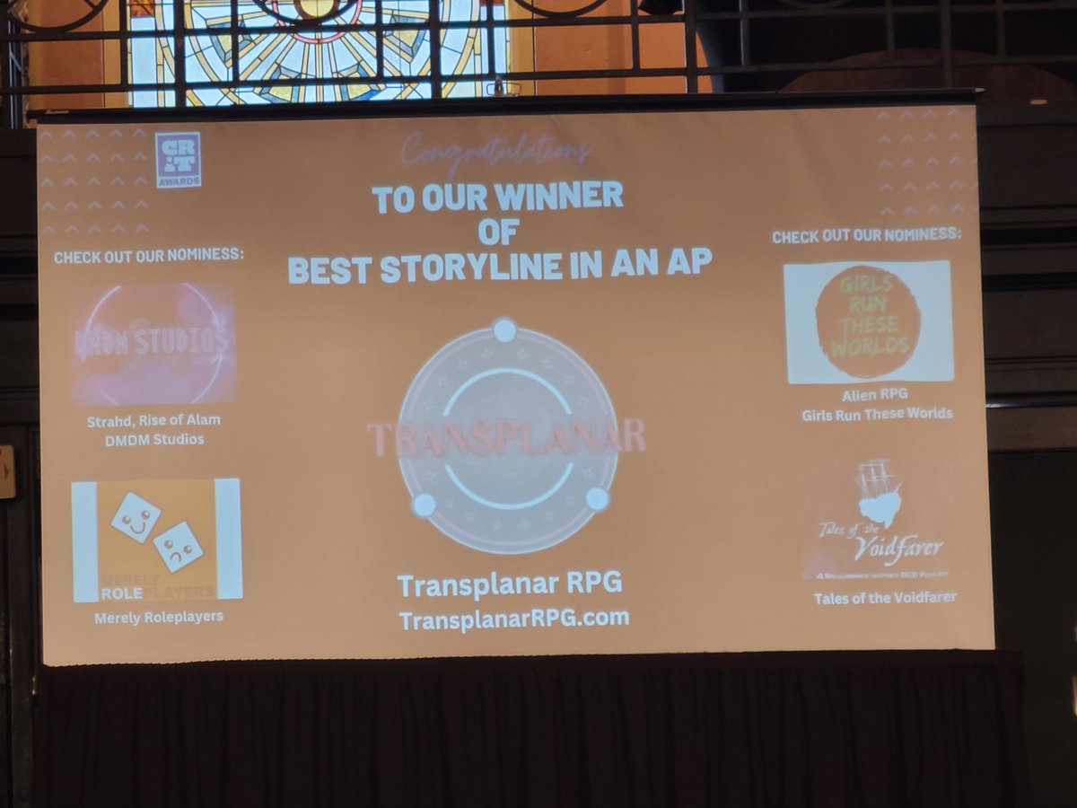 Congrats <a href="/TransplanarRPG/">Transplanar RPG 🏳️‍⚧️</a>!!!! <a href="/crit_awards/">CRIT Awards - 🍉</a>