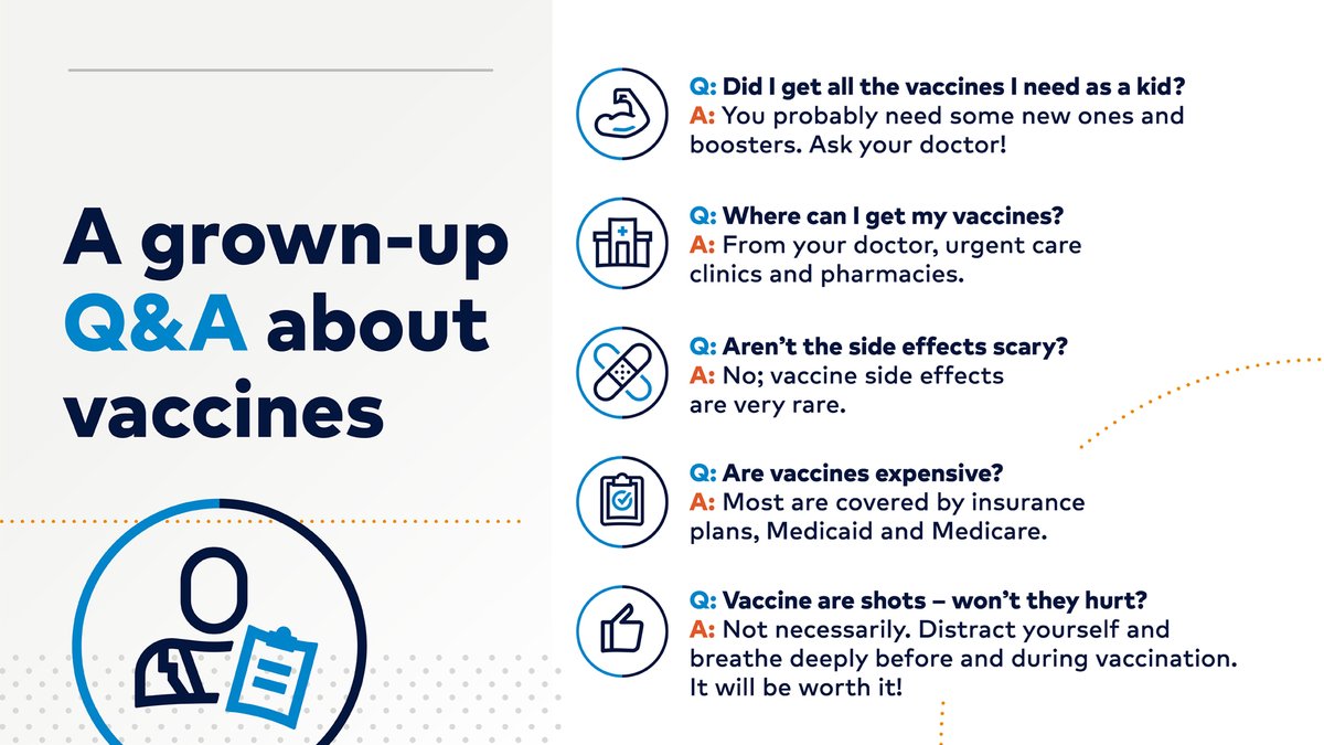 August is #NationalImmunizationAwarenessMonth. Vaccines are recommended for adults based on their age, job, health conditions and other factors. Learn more about which vaccines you may need: cdc.gov/vaccines/sched…