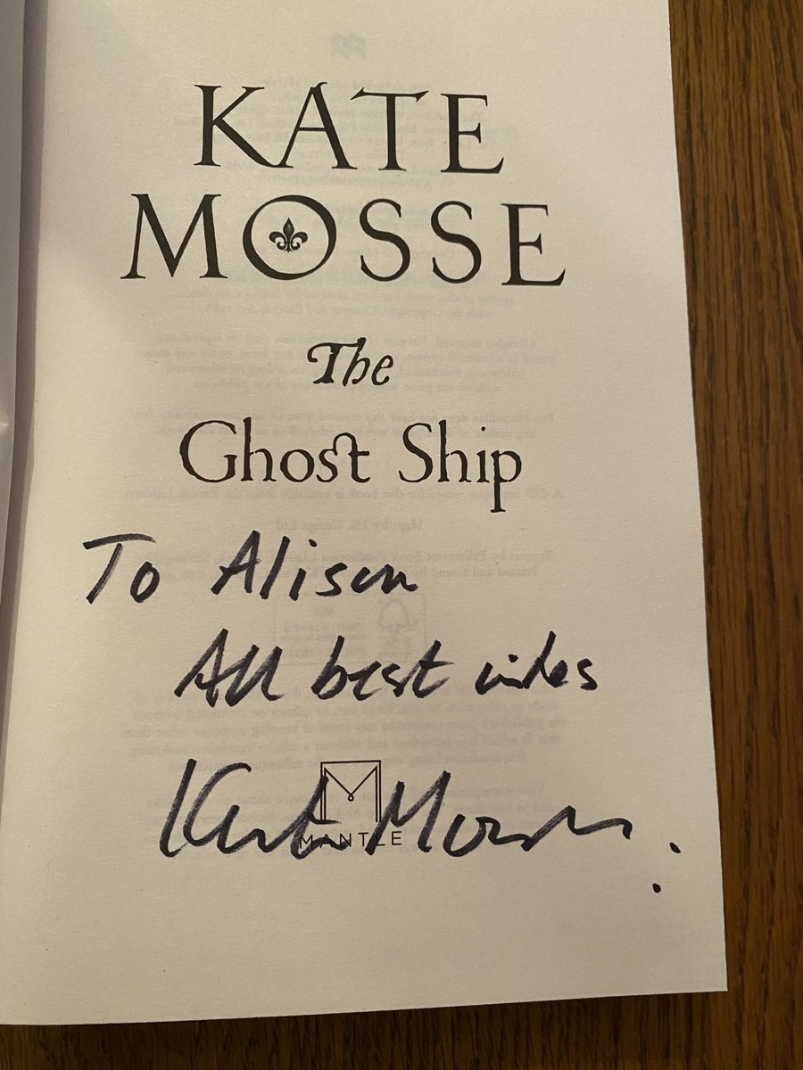 AlisonL43733634's tweet photo. The Ghost Ship- sailing onto my book shelf as a next read.π β€οΈπβ€οΈ
What a beautiful cover & what a delight to meet @katemosse at a local book event & signing organised by a fabulous independent book shop #MalbankSchool @NantwichBook #Books #Reading #booklovers #FabReads https://t.co/ZCgmwIVFKY