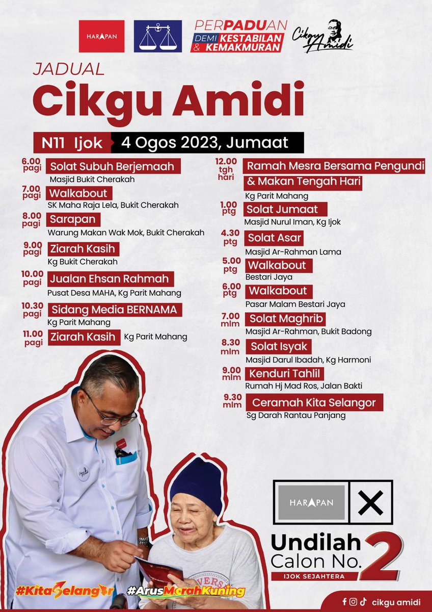 cikguamidimanan's tweet photo. Jadual hari ini, jom bersama saya. 

#ijok #N11 #KitaSelangor https://t.co/ftVkeYEw0n