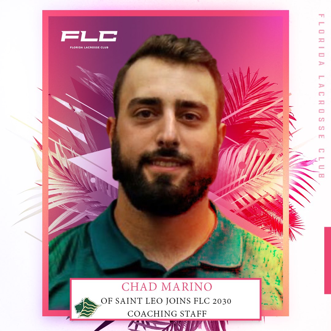 play_flc's tweet photo. We are pleased to announce the addition of Saint Leo University Coach Chad Marino to our class of 2030 coaching staff.
.
.
.
.
#playflc #trainflc #clublacrosse #lacrossecoach #lacrossetraining #lacrosseteam #floridalacrosse #lacrosseboys #lacrossemakesfriends https://t.co/sMOuxJXfPo