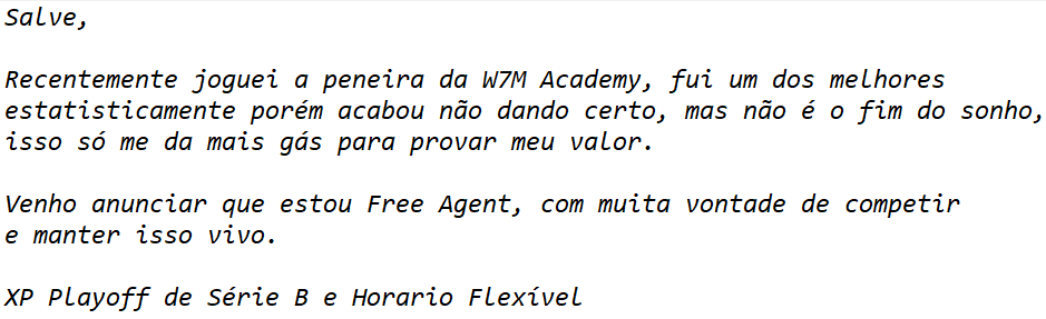 eobadran's tweet photo. F/A &amp; Peneira @w7mesports https://t.co/bXiyVCGPYW