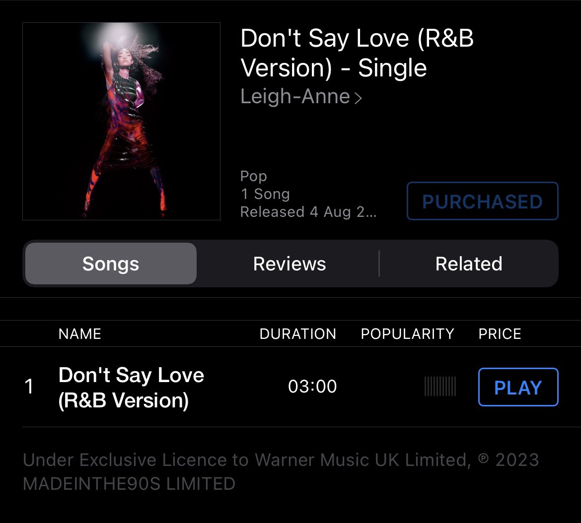 Bought the R&B version and you should do the same! 💅 #DontSayLove #LeighAnne