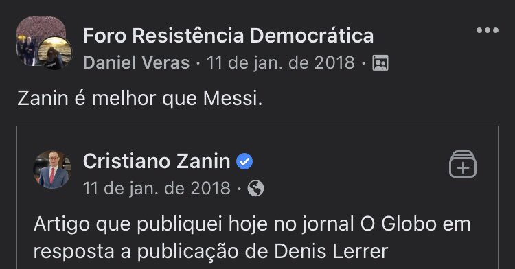 DanielVeras1's tweet photo. Eu já sabia, em 2018.

Zanin é melhor que Messi. https://t.co/XSiDUeYh6i