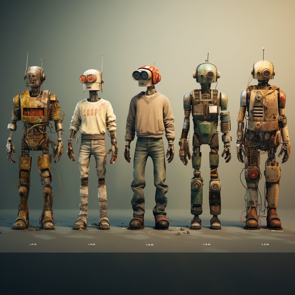 Poetryfaces's tweet image. Standing tall, side by side, these robots are blazing a trail towards a futuristic era! 🚀🔥 #RoboRevolution #TechAdvancements #InnovationUnleashed