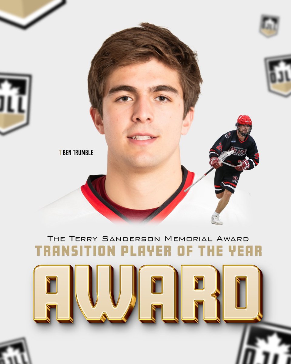 Ben Trumble is your 2023 Terry Sanderson Memorial Award Winner presented annually to the Transition Player of the Year 🏆

#OJLLAwards will continue to be presented during the #OJLLFinal