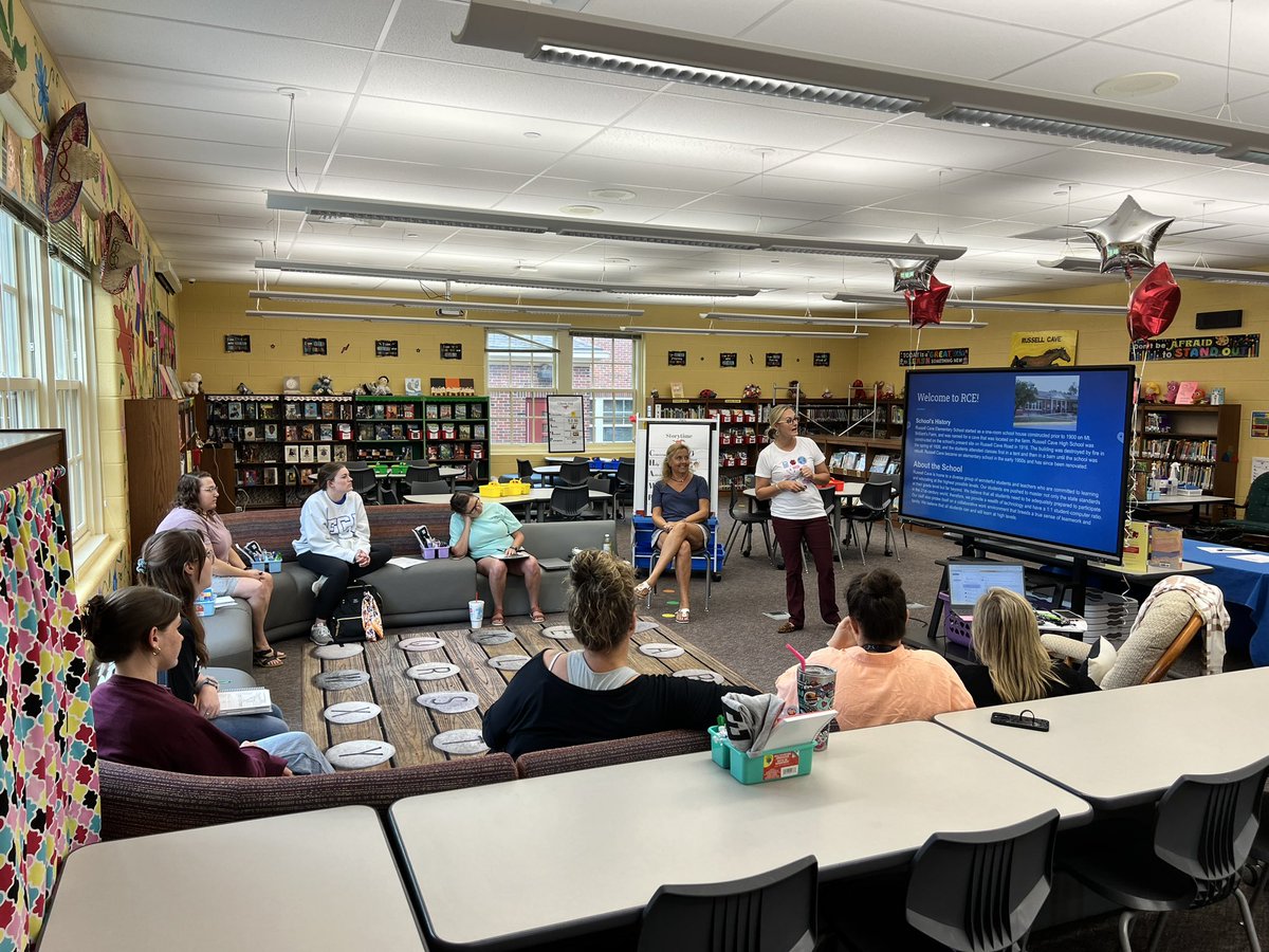 catron_amber's tweet photo. Today was a busy day! We had our Kindergarten Signing Day to welcome our newest Mustangs. Centenary Church brought school supply donations. Ended the day with our new to RCE staff! Its offiically back to school time! #DifferenceMakers #MustangPride https://t.co/Eippid7YXG