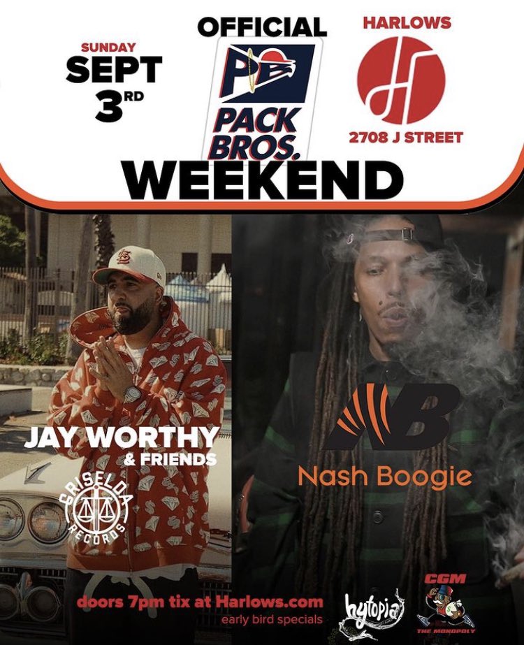 Official Pack Bros are taking over SAC 🔥 with @themekanix @jayworthy142 @NashisNpire 🔥 

Sept 2-3 in Sacramento, CA

explorn.me/hotshows