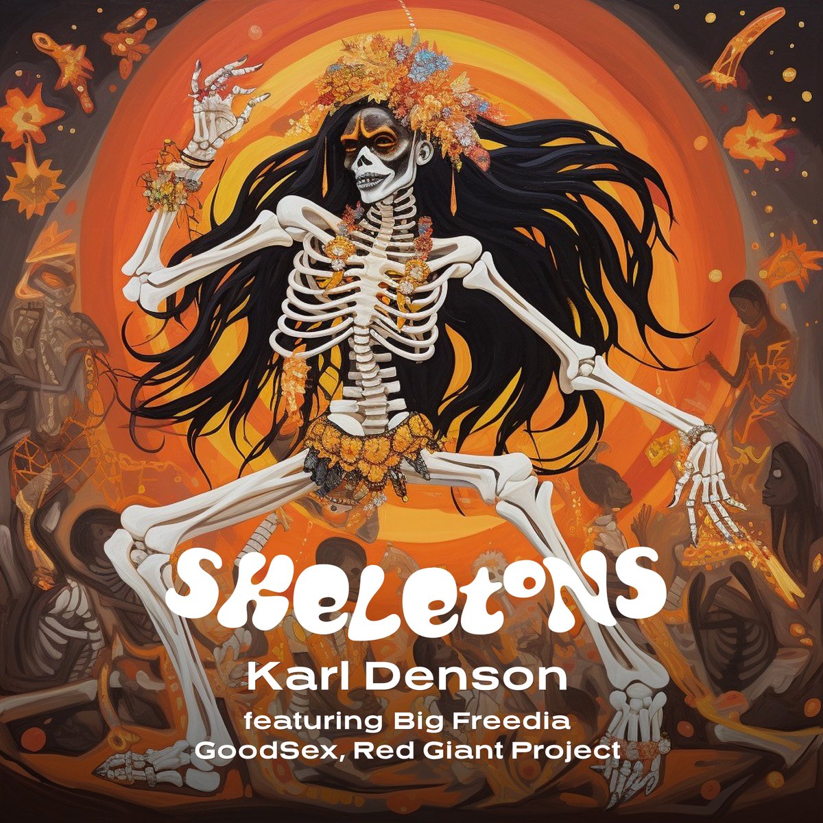 NEW TRACK ALERT! KARL DENSON PRESENTS SKELETONS featuring @bigfreedia @redgiantproject #GoodSex! OUT TONIGHT AT MIDNIGHT ON ALL YOUR FAVORITE STREAMING SERVICES! Presave track here - orcd.co/skeletonskd