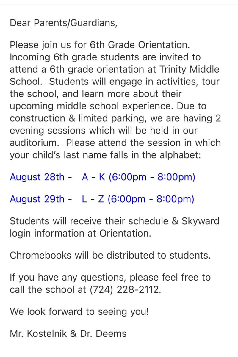 TMSTrinityPride's tweet photo. Attention Incoming 6th Graders @TrinityAreaSD @TRINITY_MLUCAS https://t.co/8Mwrya2tbW