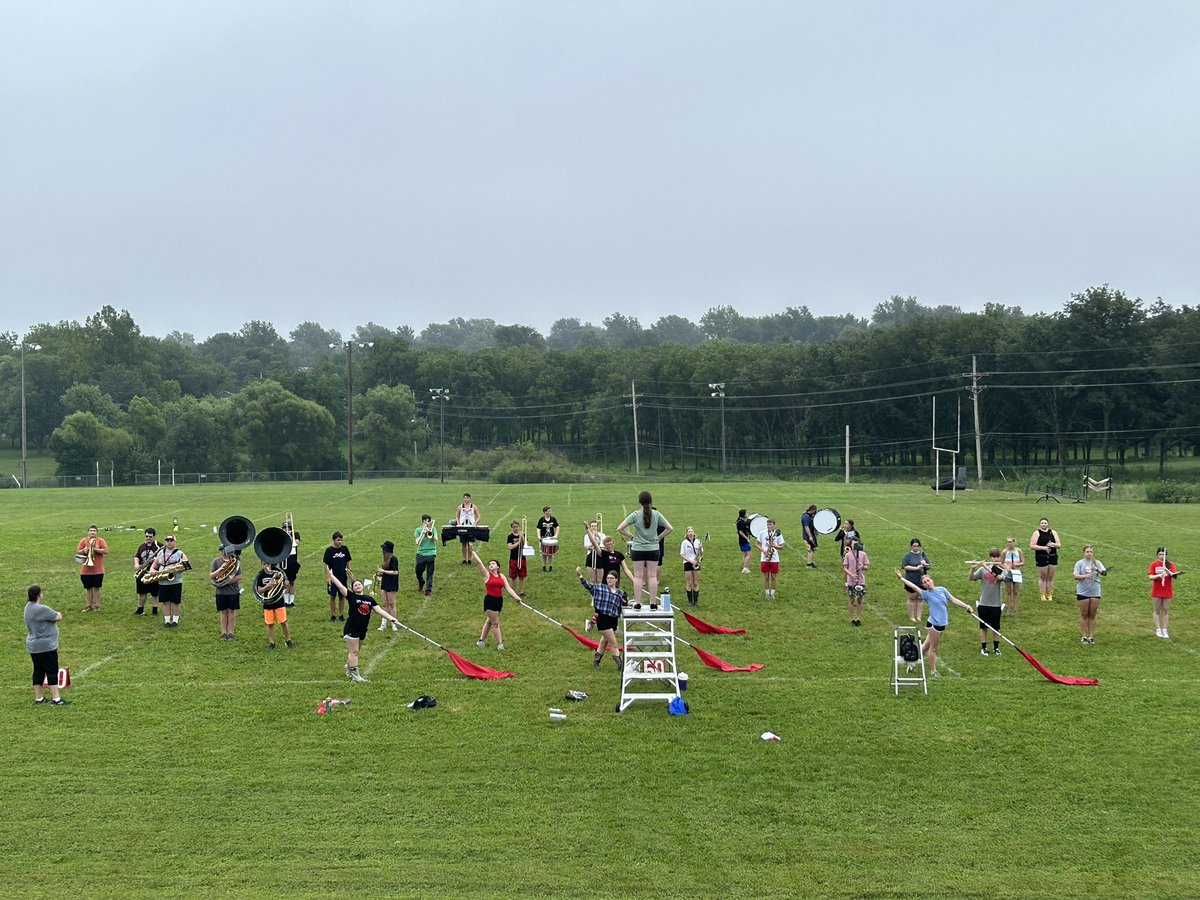 Outstanding day 4 of band camp! Songs 1-2 are on the field, which = 21 sets of drill. The students were given the night off as a thank you for all their hard work! Our final practice is tomorrow at 8am and the Exhibition Performance is at 6:30pm! #thebulldogway🐾🐾