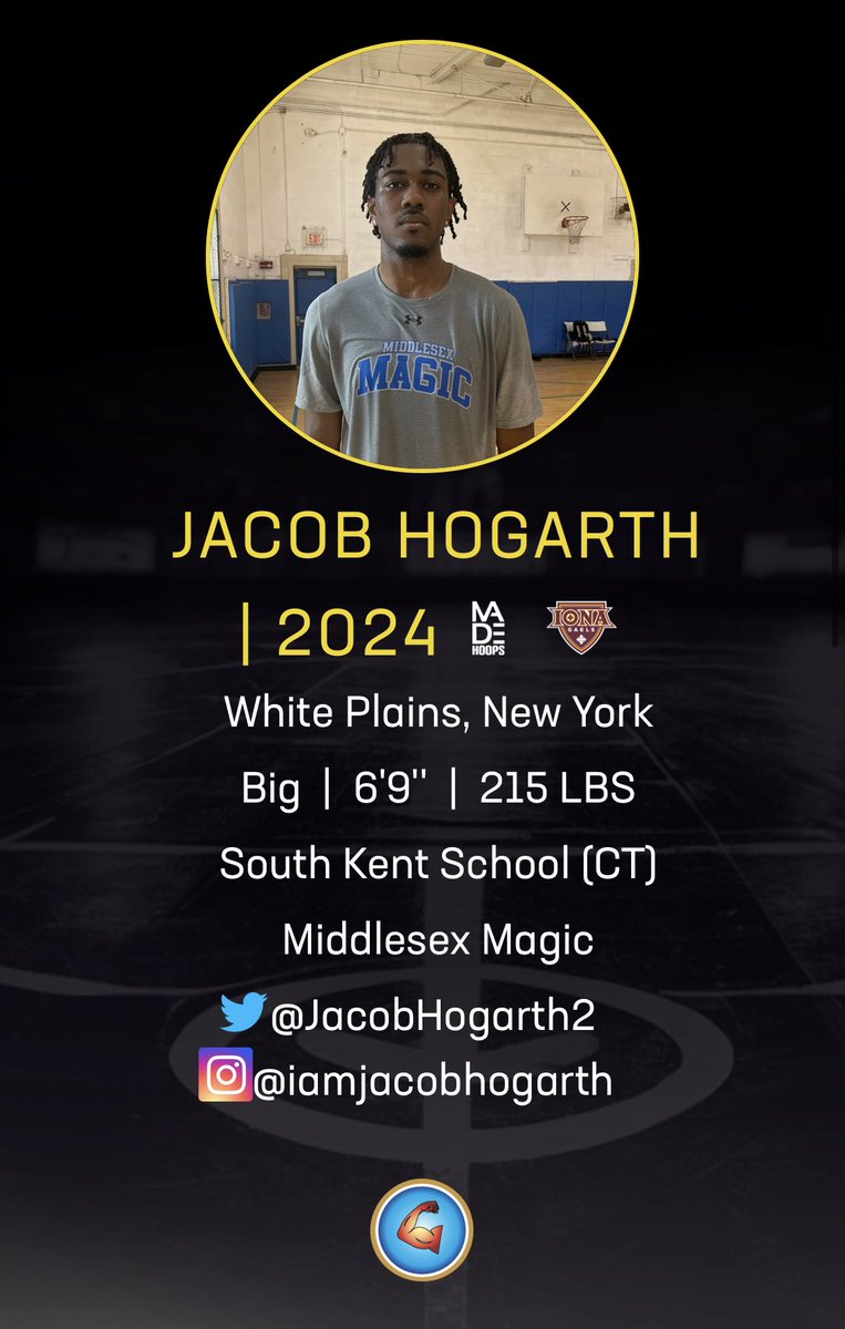 2024 forward Jacob Hogarth recently committed to Iona. Mobile athlete, a physical rebounder and powerful finisher at the rim. Continued to flash expanding range &amp; floorspacing ability throughout the summer. 

👥 madehoops.com/PlayerProfile_…