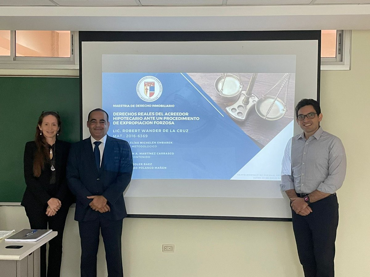 Esta tarde realizamos la presentación de nuestra Tesis titulada “Derechos Reales del Acreedor Hipotecario ante un Procedimiento de Expropiación Forzosa”, la cual fue calificado con +A, esta investigación académica fue realizada para optar por el título de Magister en Derecho