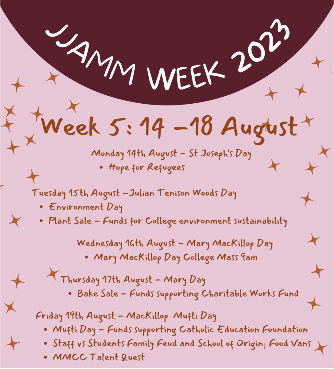 <a href="/MMCCWakeley/">Mary MacKillop Catholic College Wakeley</a> JJAMM Week
14 - 18 August 2023
#empoweringyoungwomen
#thewakeleyway
#strivetothrive