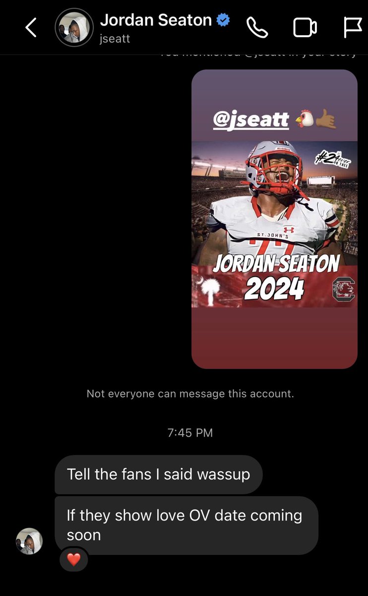 Gamecock fans show some love to Jordan Seaton 4 ⭐️ 2024 OL @JordanSeaton_ 🐔🤙🏾