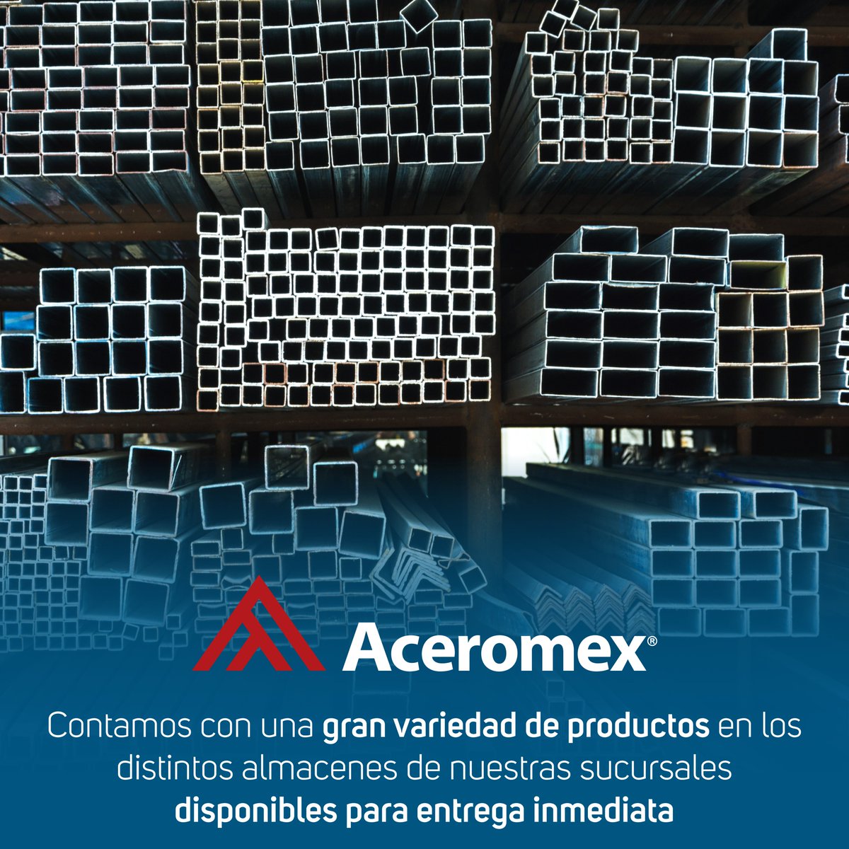 Entrega Inmediata | Aceromex ® ¡Tu solución rápida y confiable! En nuestro almacén, contamos con una variedad de productos planos, largos, tubería, derivados del alambrón y complementos para construcción listos para entrega inmediata.  ¡Estamos aquí para ayudarte! ⚙✅