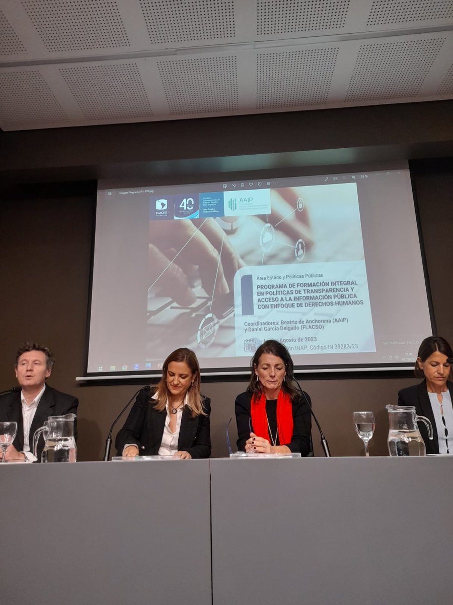 Hoy <a href="/FLACSOARGENTINA/">FLACSO Argentina</a> y la <a href="/AAIPargentina/">AAIP</a> lanzaron el Programa de Formación Integral en Políticas de Transparencia y Acceso a la Información Pública con enfoque de Derechos Humanos. 

Gran trabajo equipo con  <a href="/LucianoAAcevedo/">Luciano</a> como motor.