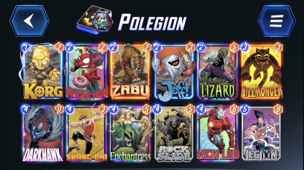 cheesebutt69's tweet photo. 3rd complete conquest run! 2nd with @DeraJN deck. Farms Thanos control. Almost got taken out by Shuri/Nimrod Destroy. Was able to sneak by thanks to Legion—most fun card in the game. #1 5 cost card ez. Glazer knows
@snapjudgecast
#marvelsnapzone
#marvelsnap https://t.co/KTnZihnzKq