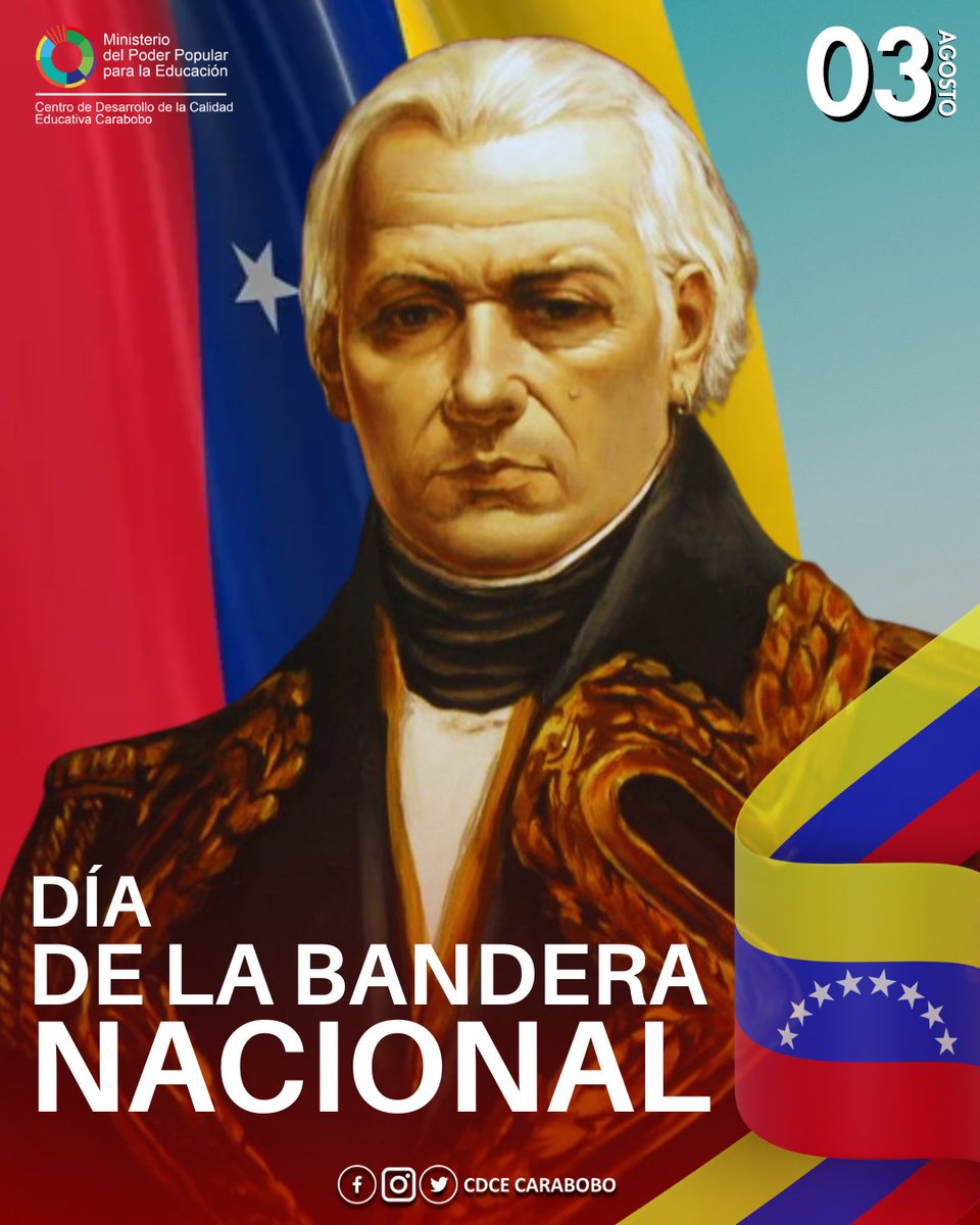 Un día como hoy, 3 de agosto, pero en 1806, hace ya 217 años, el Generalísimo Francisco de Miranda junto a su Expedición Libertadora tocó tierra venezolana en la Vela de Coro y ondeó por primera vez en el país la bandera tricolor.

<a href="/NicolasMaduro/">Nicolás Maduro</a>

#YoIzoMiBandera