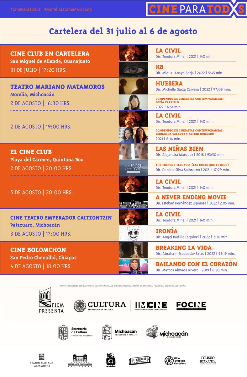¡Comienza #CineParaTodxs 2023! @FICM  📽️🎞️

revistabocetos.com/comienza-cine-…

@imcine #MoreliaEsCineMexicano