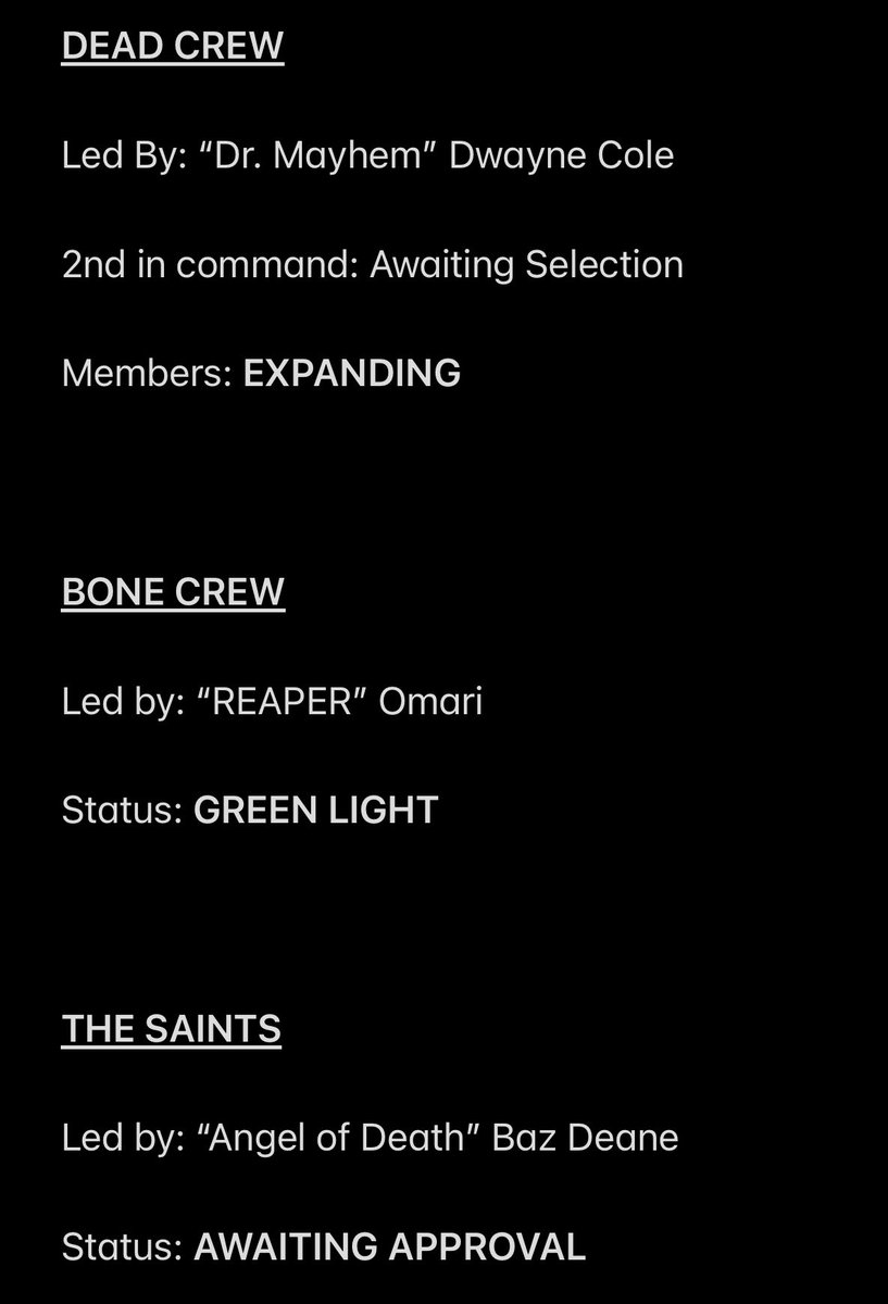 turf1654's tweet photo. Updated member list of GRAVE COMPANY. If you’ve participated in the collab share a pic of your caw in your vest, the coolest in my opinion will be named “2nd in command”. Also if people still like this idea maybe 2 more collabs with even more unique vests 👀 #WWE2k23 #Cawmunity https://t.co/LtfwLjooUr