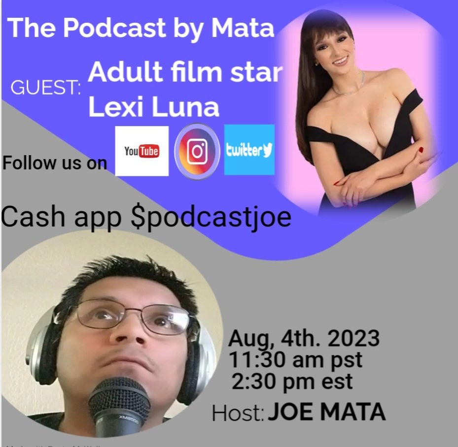 podcastbymata's tweet image. You don't want to miss tomorrow's show! My guest will be Adult Film Star @lexilunaxoxo tune in tomorrow at 11:30am pst! #LexiLuna #thepodcastbymata #podcast #AdultIndustry #Adultcontent #matapodsquad