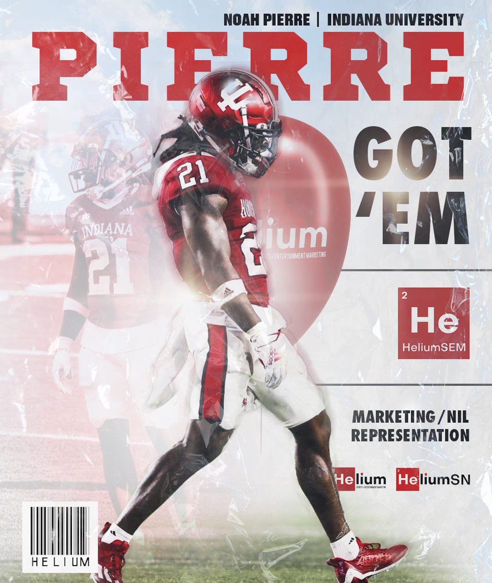 JustinWBrantley's tweet image. Welcome to the Helium SEM Family Noah‼️🎈🏁

Indiana University Defensive Back, Noah Pierre, has signed with Detroit (MI) based Helium Sports &amp;amp; Entertainment Marketing Inc. for NIL (Name, Image, and Likeness) Representation.

#HeliumSEM #NoProblems #GoIU ⚪️🔴

📸 x @nunyabee368