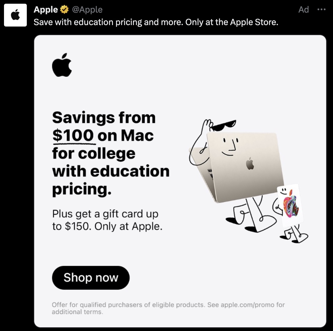 Disappointing to see an <a href="/apple/">Apple</a> ad on X