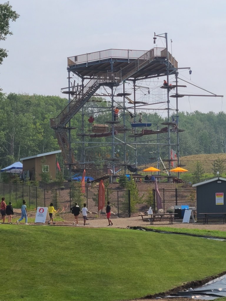 Who knew Cold Lake had a ski hill so close. Plus this cool Aerial Adventure rig. Check out Kinosoo Ridge when you #GoEastofEdmonton on numerous #GoRoadtrips2023 #ThinkBike