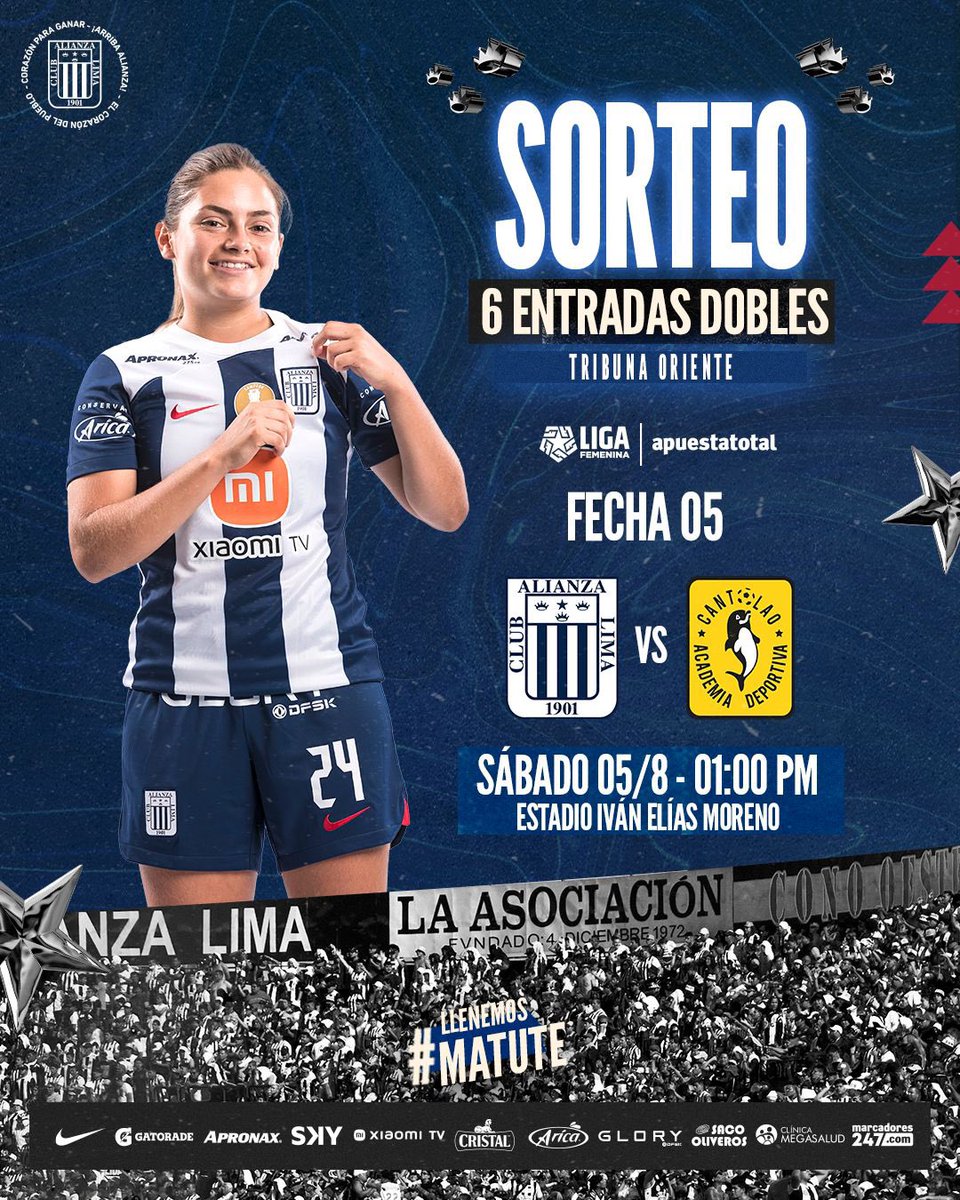 AlianzaLimaFF's tweet photo. ¡Sorteo blanquiazul!🔵⚽️🎟

Se uno de los 6️⃣ ganadores de las entradas dobles para este sábado ante Cantolao.

Pasos: 

1️⃣Seguir la cuenta.
2️⃣Comenta y etiqueta a un amigo.
3️⃣RT a la publicación.

Los ganadores serán anunciados el día de mañana a las 6pm.

#AlianzaLima https://t.co/mc4xP4gRYs