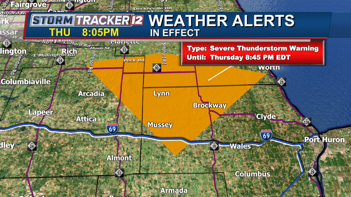 ABC12WX's tweet image. A Severe Thunderstorm Warning is in effect until Aug 03, 2023 8:45PM. Tune into ABC12 on air or download our ABC12 First Alert Weather App for more details.