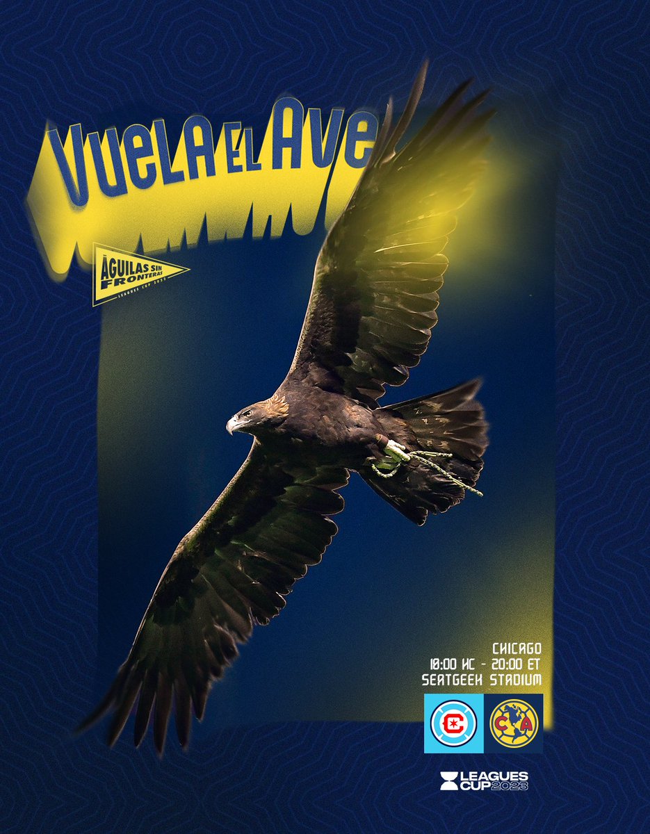 ¡#VuelaElAve 🦅!

#LeaguesCup2023 | 🆚 Chicago Fire FC
🏟️ Bridgeview, Illinois, EEUU
📅 4 de agosto
🕗 18:00 horas
📺 apple.co/3QfUni2