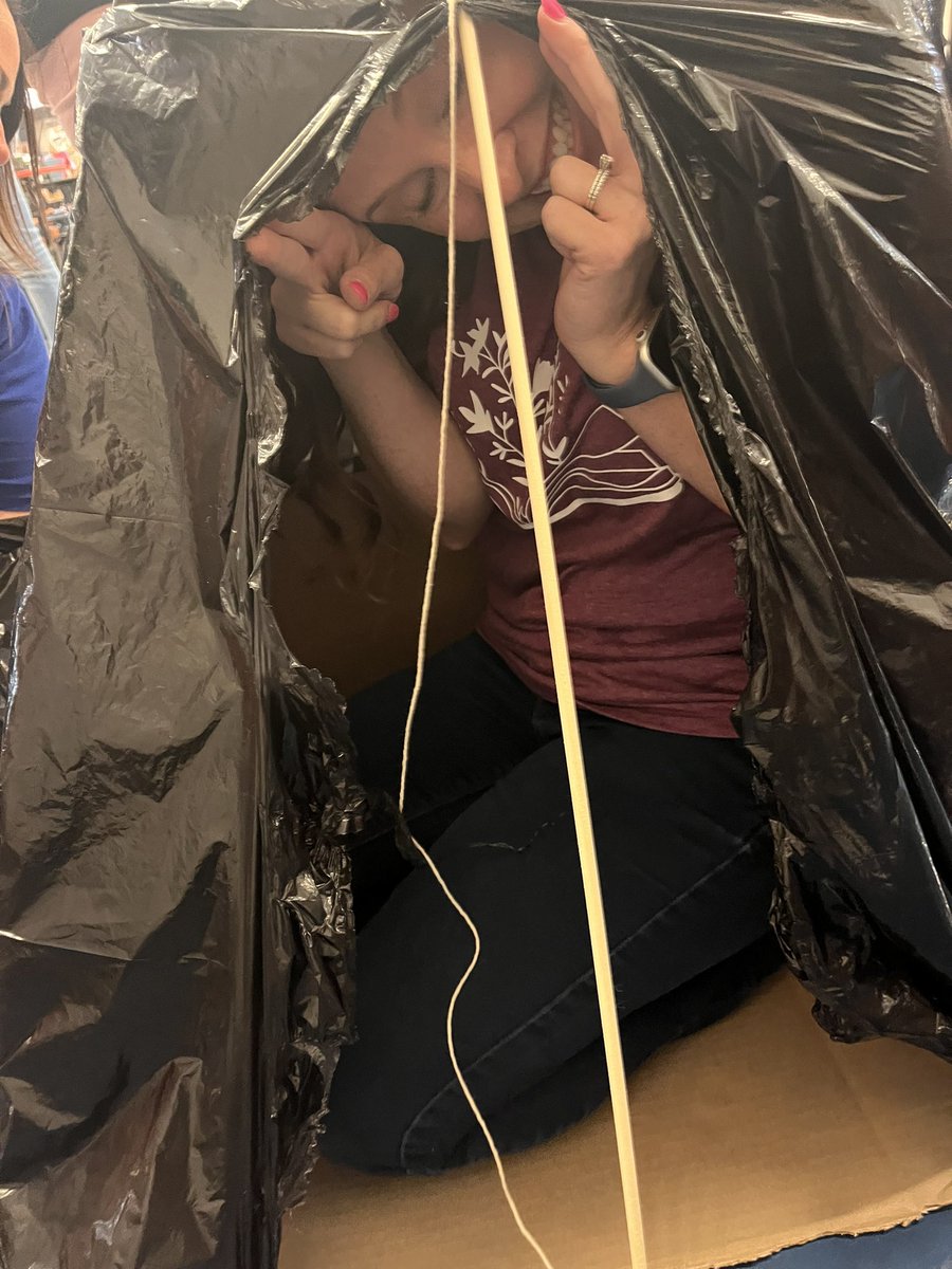 Highlights of our new teacher summit today: getting to see <a href="/WSDDrB/">Amanda Brueggeman, WSD Lit Coach</a>, getting to present all things ELA with my amazing coaching team, and building a storm shelter with my crew…can’t believe we could fit a teammate in that thing!!!  #WSDsummit23
